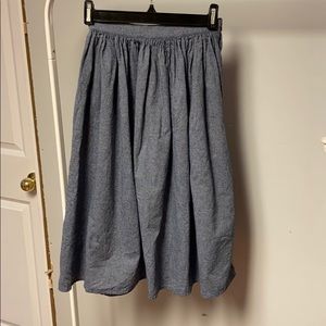 American apparel chambray midi skirt